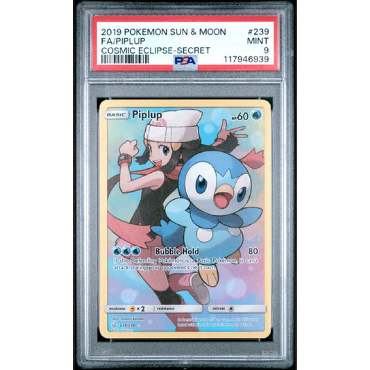 2019 POKEMON SUN & MOON COSMIC ECLIPSE #239 FA/PIPLUP COSMIC ECLIPSE-SECRET