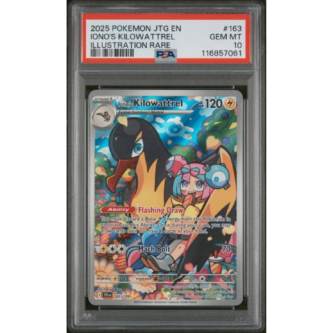 2025 POKEMON JTG EN-JOURNEY TOGETHER #163 IONO'S KILOWATTREL ILLUSTRATION RARE PSA 10