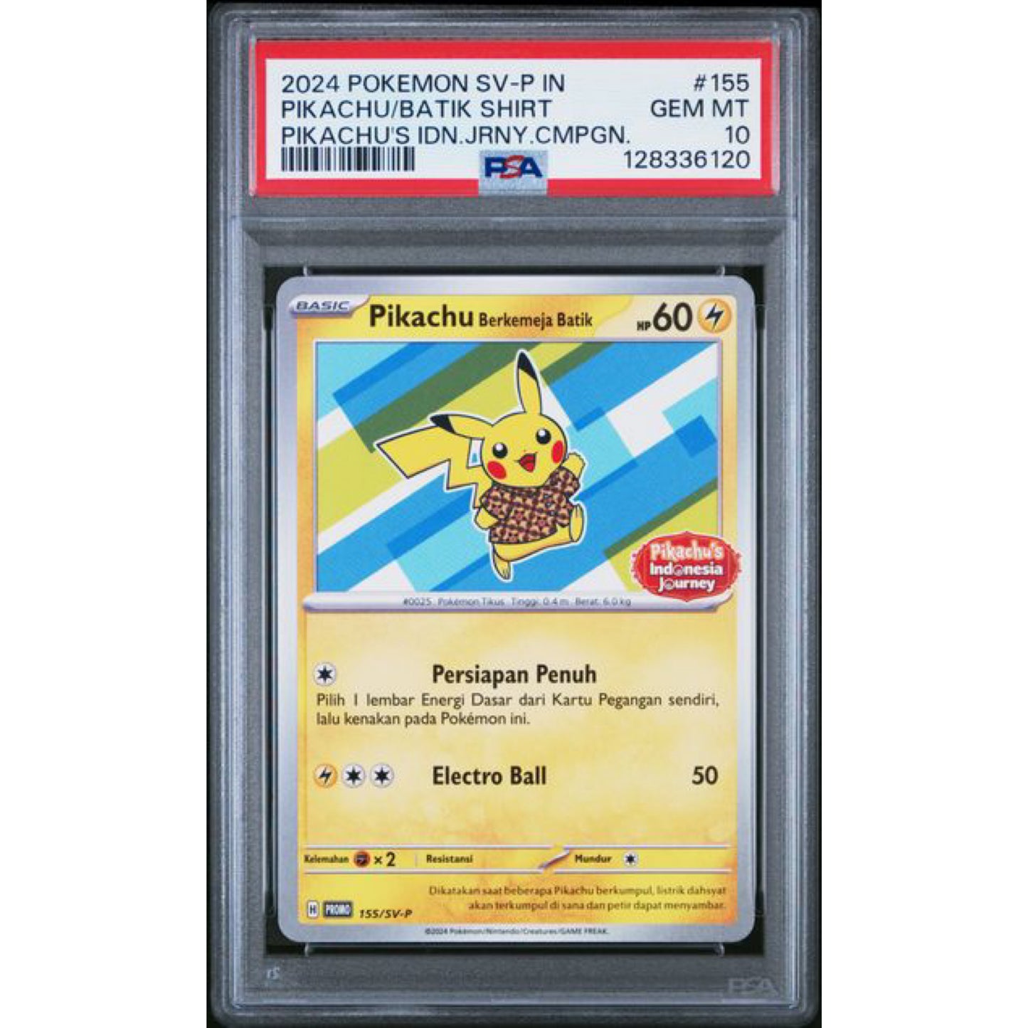 PSA 10 Sequential Set Of 4 - Pikachu’s Indonesia Journey - Berkemeja Batik