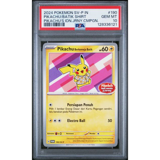 PSA 10 Sequential Set Of 4 - Pikachu’s Indonesia Journey - Berkemeja Batik