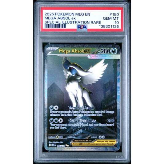 PSA 10 2025 POKEMON MEG EN-MEGA EVOLUTION #180 MEGA ABSOL EX SPECIAL ILLUSTRATION RARE