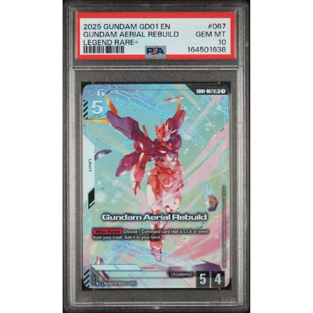 2025 GUNDAM NEWTYPE RISING #067 GUNDAM AERIAL REBUILD LEGEND RARE+ PSA 10