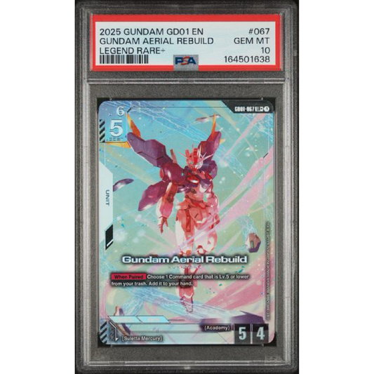 2025 GUNDAM NEWTYPE RISING #067 GUNDAM AERIAL REBUILD LEGEND RARE+ PSA 10