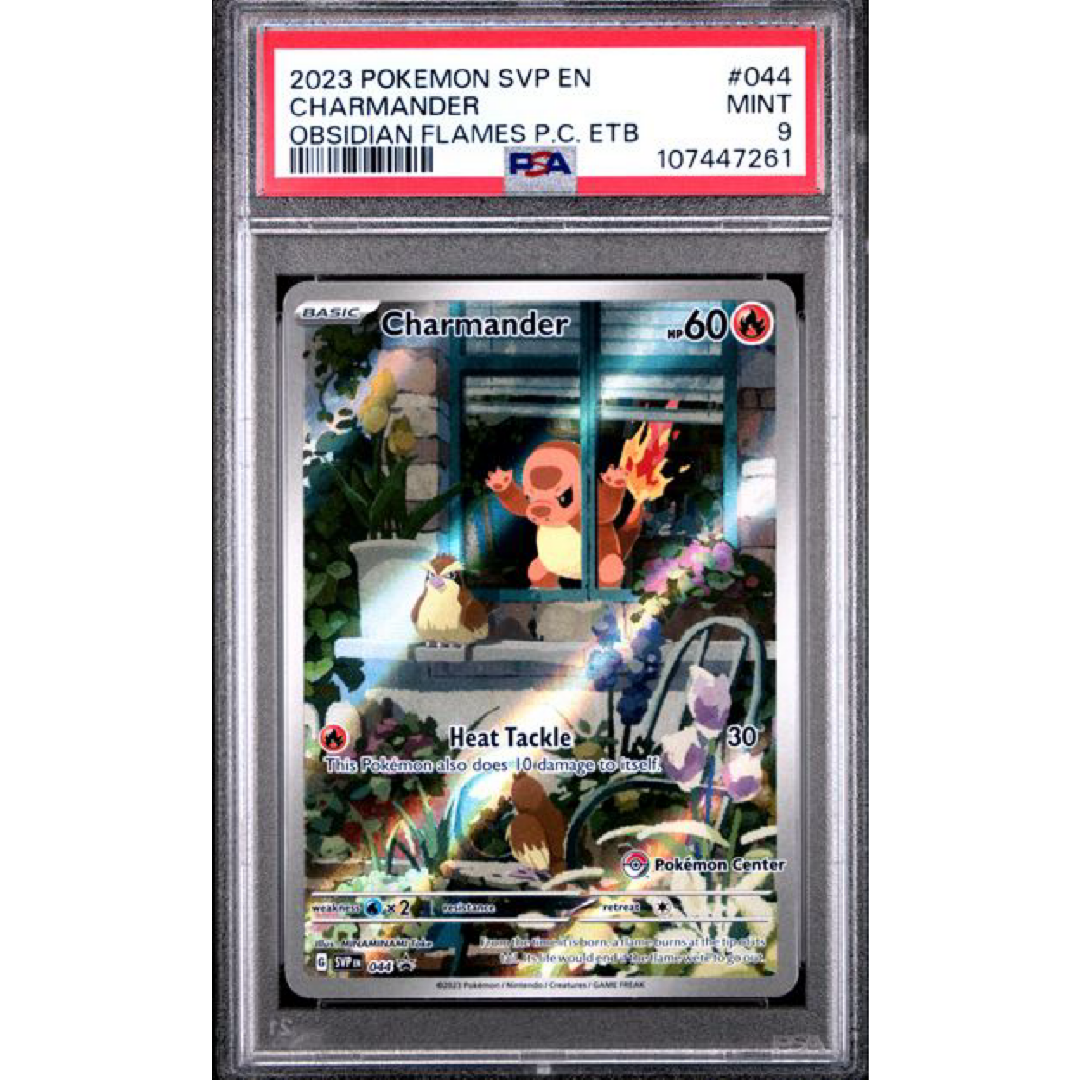 PSA 9 2023 POKEMON SVP EN-SV BLACK STAR PR #044 CHARMANDER OBSIDIAN FLAMES POKEMON CENTER