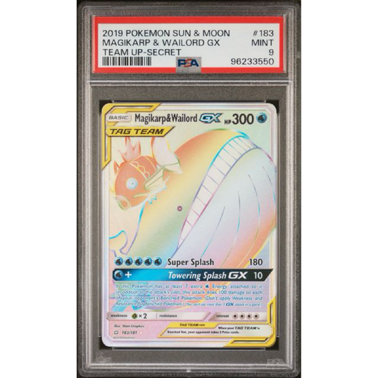 2019 POKEMON SUN & MOON TEAM UP #183 MAGIKARP & WAILORD GX TEAM UP-SECRET