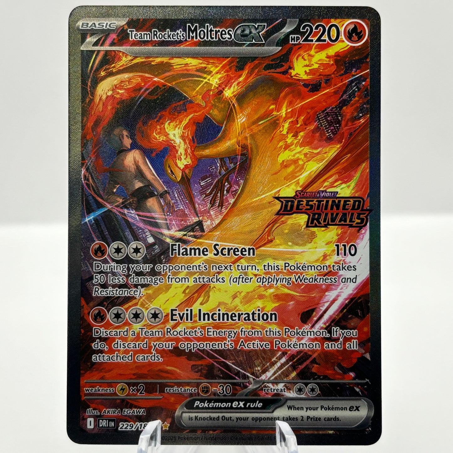 Team Rocket's Moltres ex - 229/182 (Destined Rivals Stamp) - single card