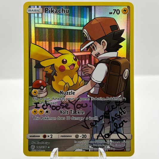Pikachu (Secret) - SM - Cosmic Eclipse autograph single card