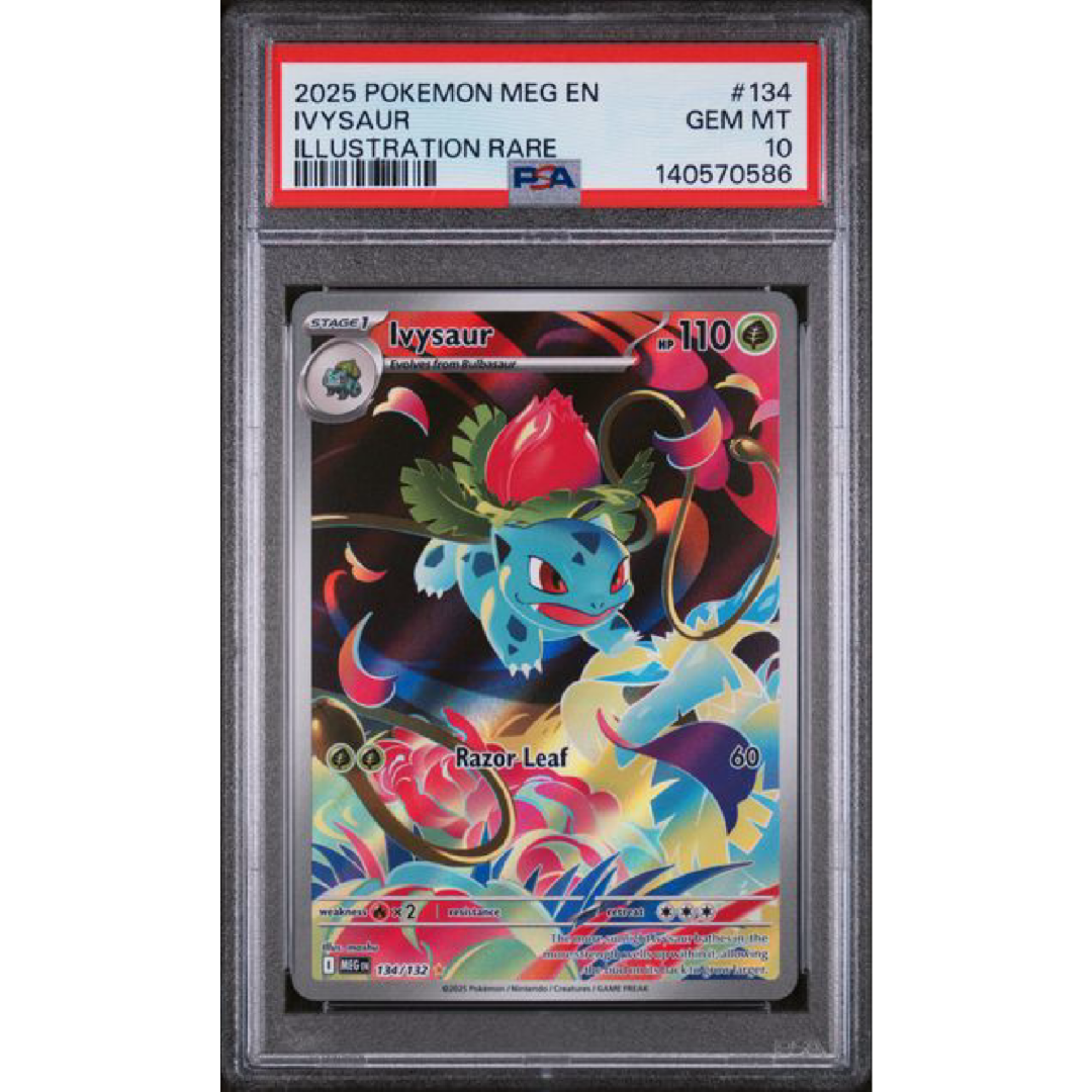 PSA 10 2025 POKEMON MEG EN-MEGA EVOLUTION #134 IVYSAUR ILLUSTRATION RARE