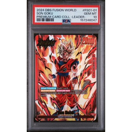 2024 DRAGON BALL SUPER CARD GAME FUSION WORLD PREMIUM CARD COLLECTION -LEADER COLLECTION- #FS01-01 SON GOKU PSA 10