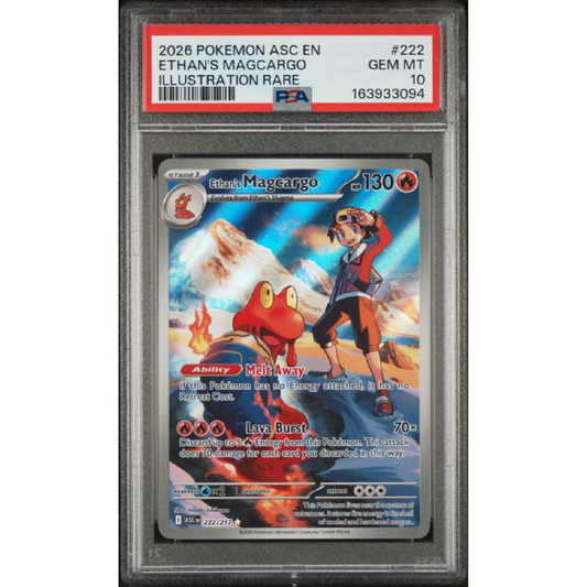 2026 POKEMON ASC EN-ASCENDED HEROES #222 ETHAN'S MAGCARGO ILLUSTRATION RARE PSA 10