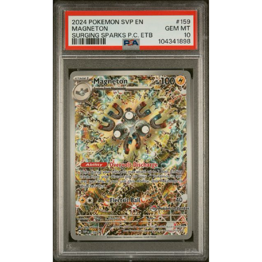 2024 POKEMON SVP EN-SV BLACK STAR PROMO #159 MAGNETON SURGING SPARKS PC ETB PSA 10