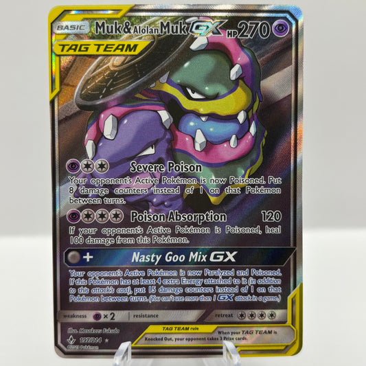 Muk & Alolan Muk GX (197) (Full Art) - SM - Unbroken Bonds single card