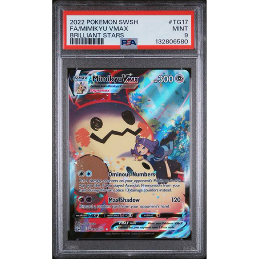 PSA 9 2022 POKEMON SWORD & SHIELD BRILLIANT STARS #TG17 FA/MIMIKYU VMAX BRILLIANT STARS