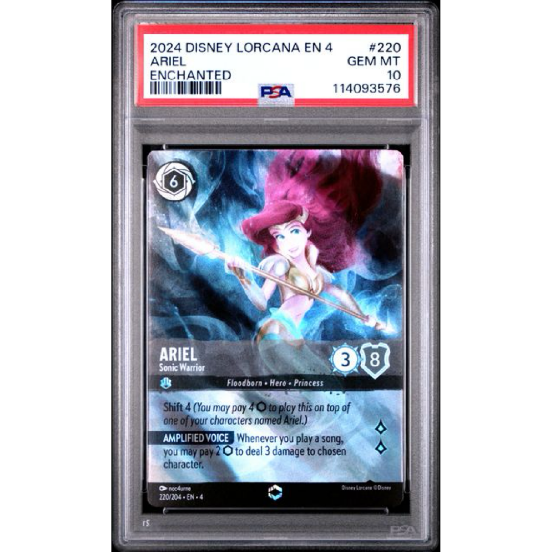 2024 DISNEY LORCANA EN 4-URSULA'S RETURN #220 ARIEL ENCHANTED PSA 10