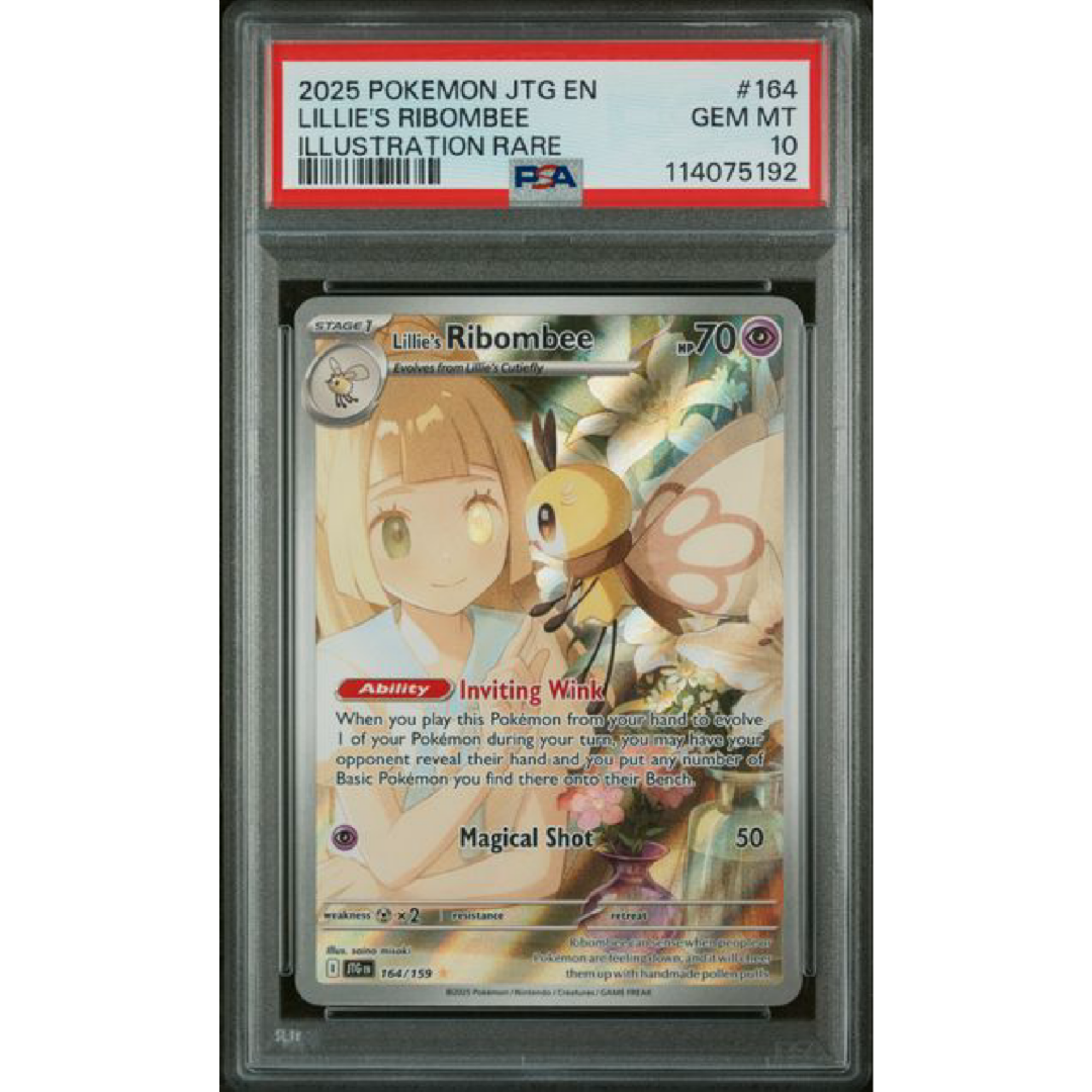 2025 POKEMON JTG EN-JOURNEY TOGETHER #164 LILLIE'S RIBOMBEE ILLUSTRATION RARE PSA 10