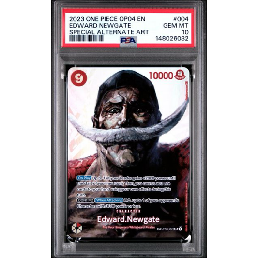 PSA 10 2023 ONE PIECE OP04-KINGDOMS OF INTRIGUE #004 EDWARD NEWGATE SPECIAL ALTERNATE ART