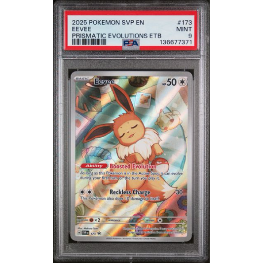 2025 POKEMON SVP EN-SV BLACK STAR PROMO #173 EEVEE PRISMATIC EVOLUTIONS ETB PSA 9