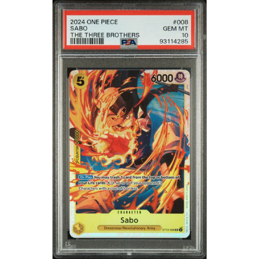 2024 ONE PIECE ULTRA DECK ST13-THE THREE BROTHERS #008 SABO THE THREE BROTHERS PSA 10