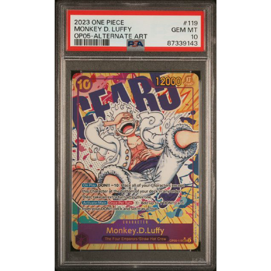 2023 ONE PIECE OP05-AWAKENING OF THE NEW ERA #119 MONKEY D. LUFFY ALTERNATE ART PSA 10
