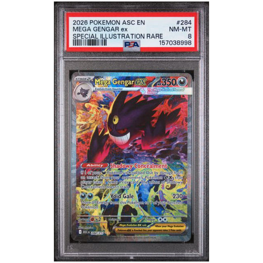 2026 POKEMON ASC EN-ASCENDED HEROES #284 MEGA GENGAR EX SPECIAL ILLUSTRATION RARE PSA 8