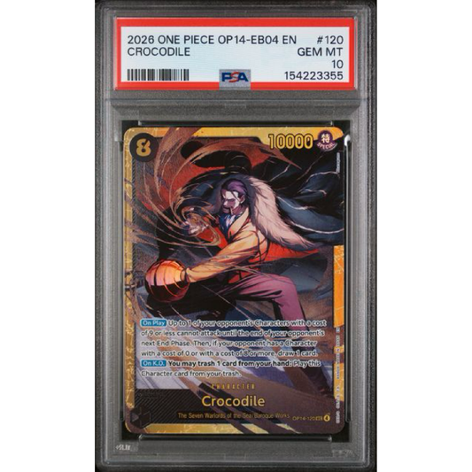 PSA 10 2026 ONE PIECE OP14-EB04-THE AZURE SEA'S SEVEN #120 CROCODILE