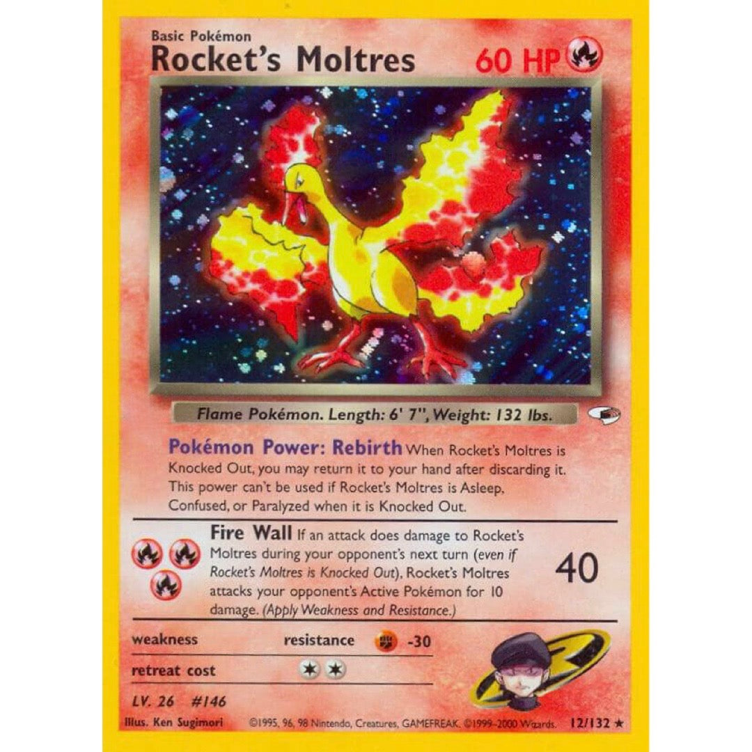 Rocket's Moltres - Gym Heroes (G1) Moderately Played