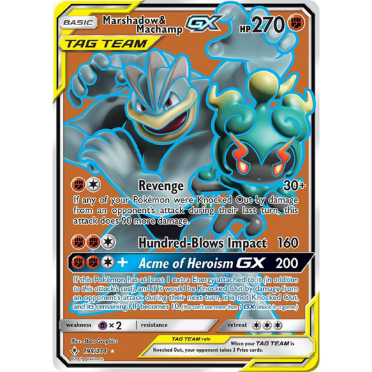 Marshadow & Machamp GX (198) (Full Art) - SM - Unbroken Bonds (SM10) Lightly Played