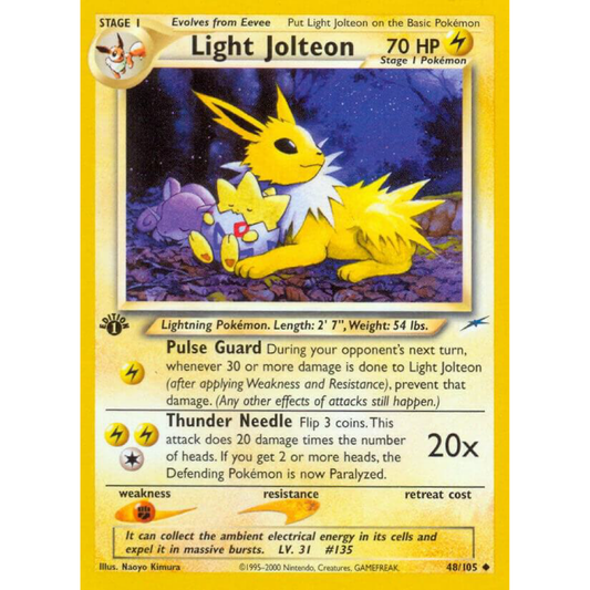Light Jolteon - Neo Destiny (N4) 1st Edition Near Mint