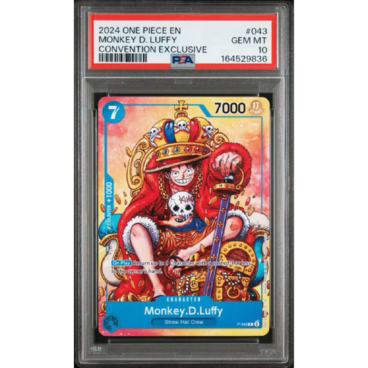 2024 ONE PIECE PROMOS #043 MONKEY D. LUFFY CONVENTION EXCLUSIVE PSA 10