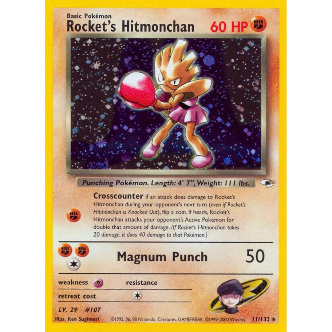 Rocket's Hitmonchan - Gym Heroes (G1) Light/Moderatly Played