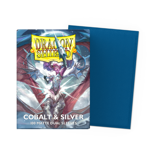 Dragon Shield: Dual Matte Cobalt & Silver 100ct