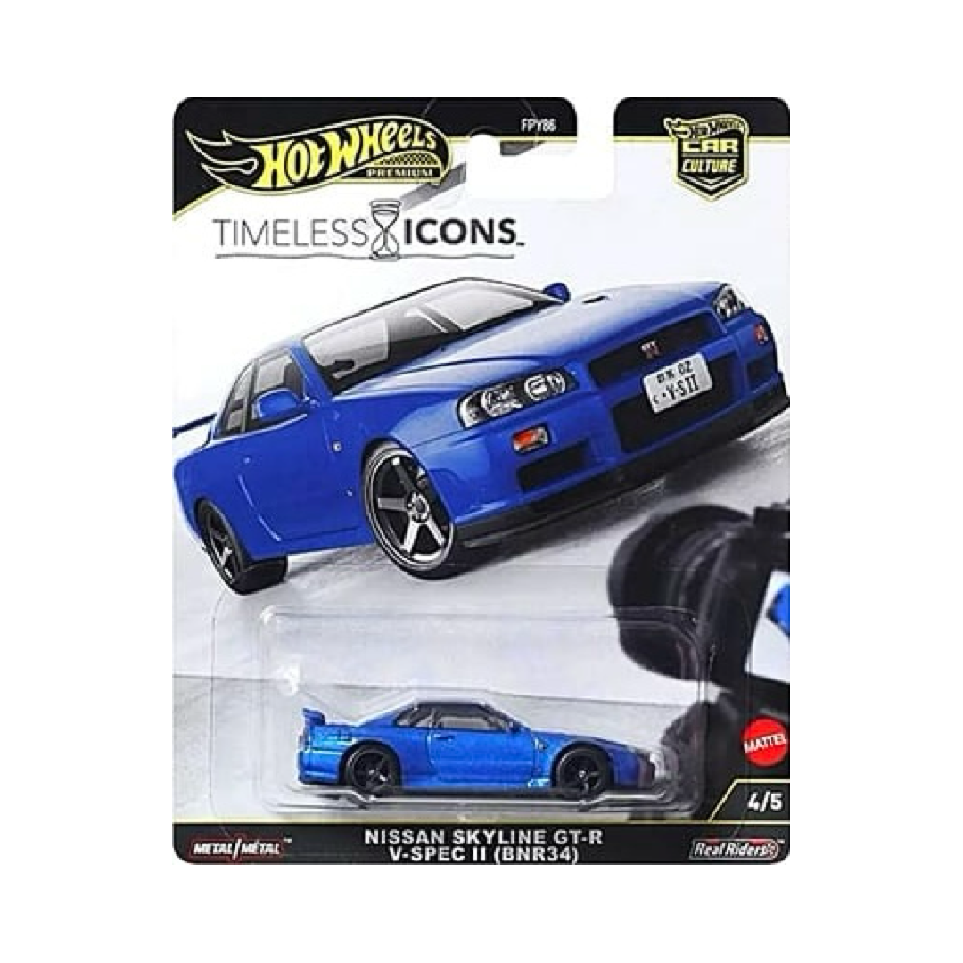 Hot Wheels Car Culture Timeless Icons Nissan Skyline GT-R V-Spec II (BNR34) 4/5