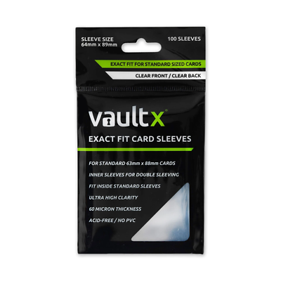 Vault X Exact Fit Sleeves Ultra Clear 100 Pack