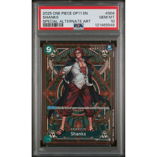 PSA 10 2025 ONE PIECE OP11-A FIST OF DIVINE SPEED #004 SHANKS SPECIAL ALTERNATE ART