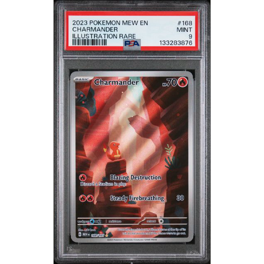 PSA 9 2023 POKEMON MEW EN-151 #168 CHARMANDER ILLUSTRATION RARE