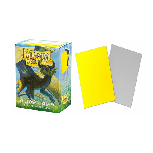 Dragon Shield Dual Matte Yellow & Silver 100ct Sleeves