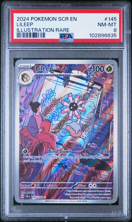 PSA 8 2024 POKEMON SCR EN-STELLAR CROWN #145 LILEEP ILLUSTRATION RARE