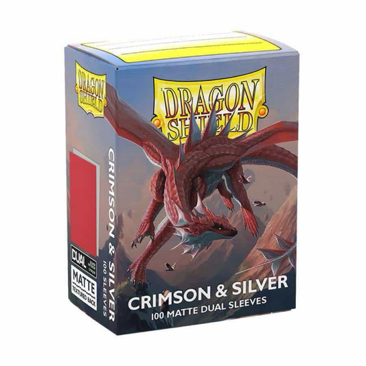 Dragon Shield Dual Matte Crimson & Silver Sleeves