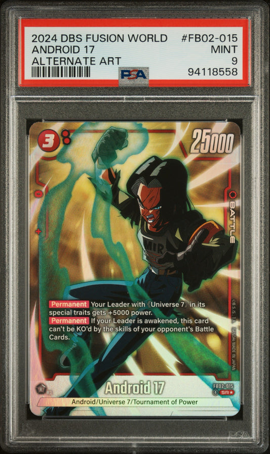 PSA 9: Android 17 Alt Art Fusion World FB02
