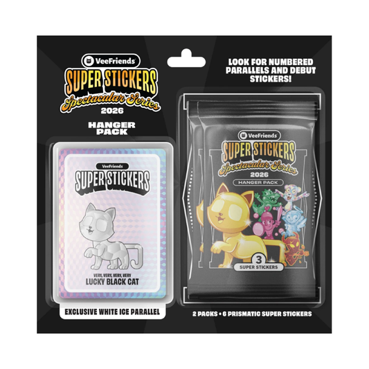 VeeFriends Super Stickers Spectacular Series 2026 Hanger Pack *Exclusive White Ice Parallels*