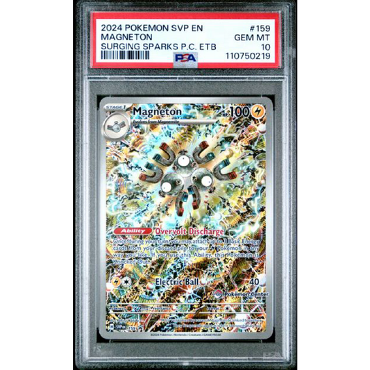 PSA 10 2024 POKEMON SVP EN-SV BLACK STAR PROMO #159 MAGNETON SURGING SPARKS PC ETB