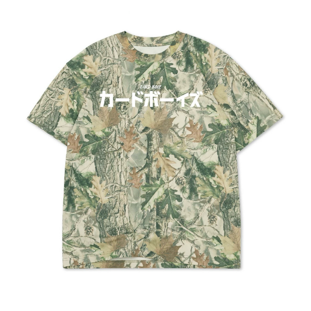 Card Boyz Oversized Box Tee Green Wood Camo (Kids)