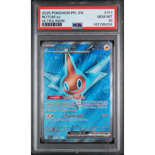 PSA 10 2025 POKEMON PFL EN-PHANTASMAL FLAMES #111 ROTOM EX ULTRA RARE