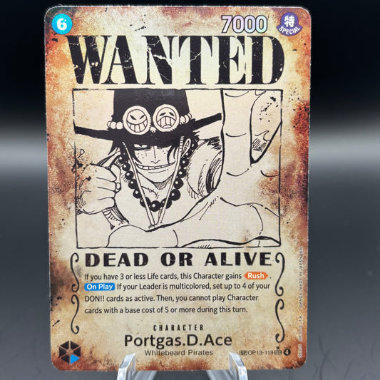 Portgas.D.Ace (119) (Wanted Poster) - Carrying On His Will Single Card