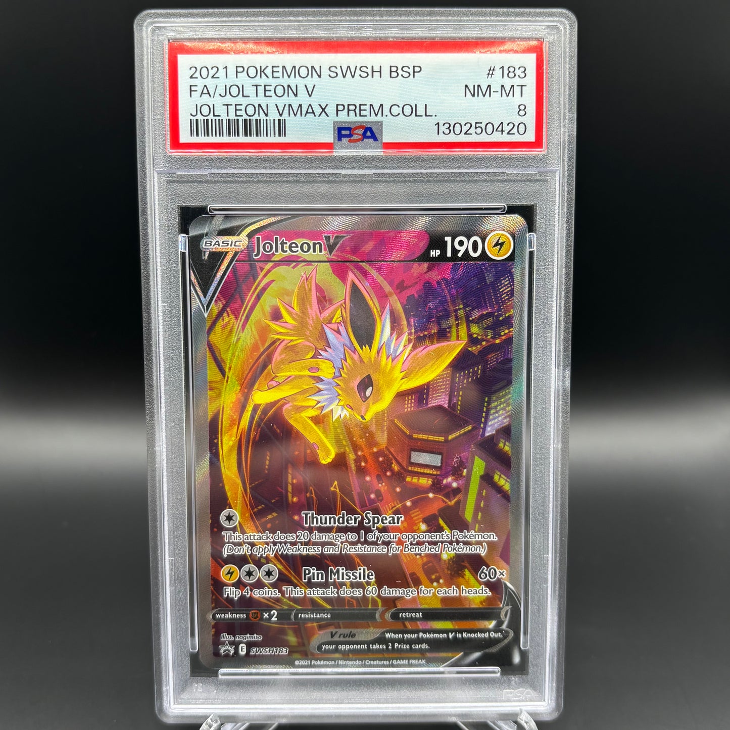 PSA 8 Jolteon V - SWSH183 - SWSH: Sword & Shield Promo Cards 2021