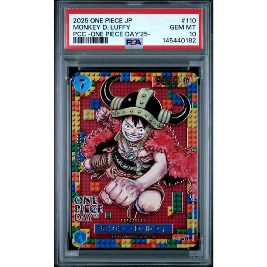 PSA 10 2025 One Piece Japanese Day'25- #110 Monkey D. Luffy & PSA 10 2025 DON!! (Sold As Sequential Set Of 2)