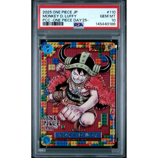 PSA 10 2025 One Piece Japanese Day'25- #110 Monkey D. Luffy & PSA 10 2025 DON!! (Sold As Sequential Set Of 2)