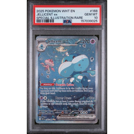 PSA 10 2025 POKEMON WHT EN-WHITE FLARE #168 JELLICENT EX SPECIAL ILLUSTRATION RARE