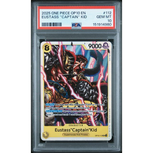 PSA 10 2025 ONE PIECE OP10-ROYAL BLOOD #112 EUSTASS "CAPTAIN" KID