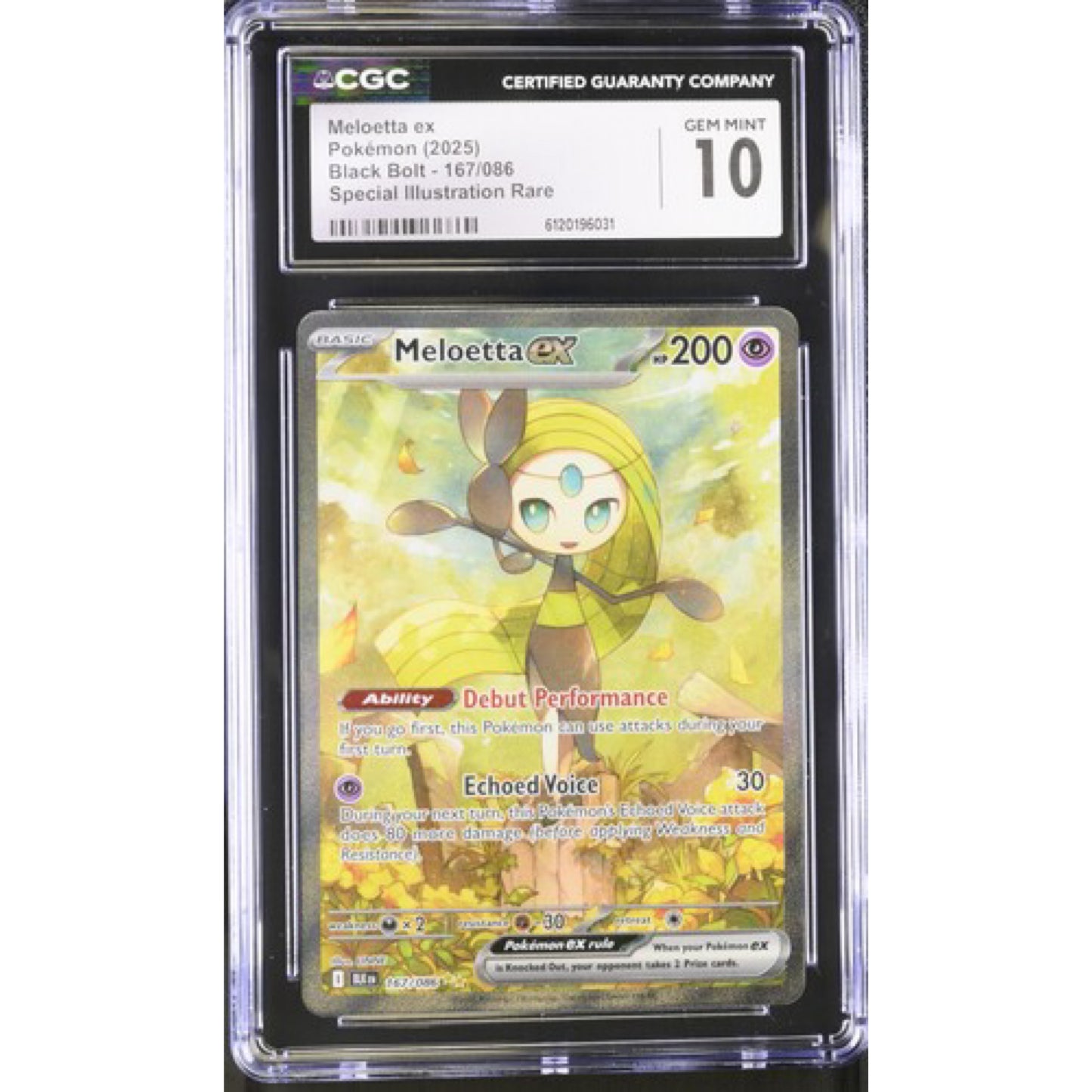 CGC 10 Meloetta ex Pokemon (2025) Black Bolt - 167/086 Special Illustration Rare